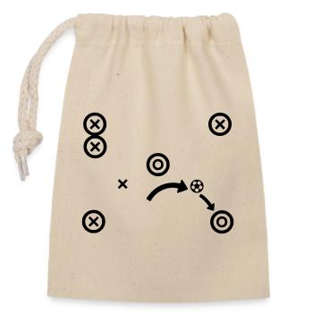 Soccer Tactics Coach Strategy Vector - Closable cotton gift bag (14x20cm) - nature - Front