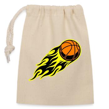 Basketball flame - Closable cotton gift bag (14x20cm) - nature - Front