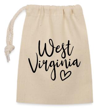 West Virginia Heart Women's Love West Virginia - Verschließbarer Geschenkbeutel aus Baumwolle (14x20cm) - Natur - Vorne
