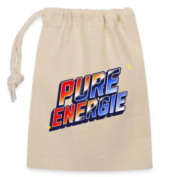 Pure Energy Retro - Energy, Power and Motivation - Closable cotton gift bag (14x20cm) - nature - Front