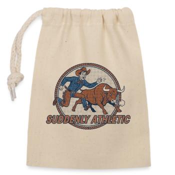 Plötzlich Athletisches Rodeo - Verschließbarer Geschenkbeutel aus Baumwolle (14x20cm) - Natur - Vorne