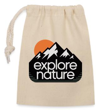 Découvrez la nature des montagnes Coucher du soleil - Sac cadeau en coton avec cordon (14 x 20 cm) - nature - Devant