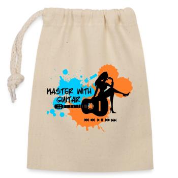 Maître à la guitare - Blue Orange - Sac cadeau en coton avec cordon (14 x 20 cm) - nature - Devant