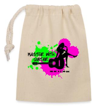 Master à la guitare - Green Pink - Sac cadeau en coton avec cordon (14 x 20 cm) - nature - Devant