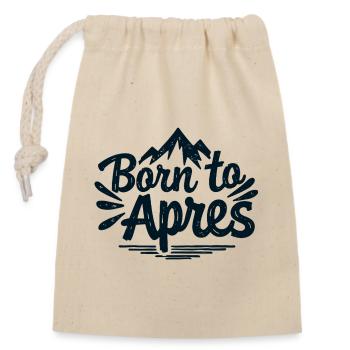 Born to Apres Ski Berge Wintersport Party - Verschließbarer Geschenkbeutel aus Baumwolle (14x20cm) - Natur - Vorne