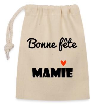 GRANNY. MAMMA. GRANDMOTHER. MOTHER'S DAY. GIFT - Closable cotton gift bag (14x20cm) - nature - Front