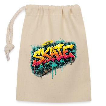 Skate Graffiti Explosion - Verschließbarer Geschenkbeutel aus Baumwolle (14x20cm) - Natur - Vorne