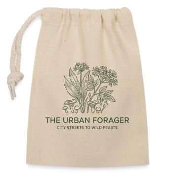 Croquis botanique de la cueillette urbaine Art de la nourriture sauvage - Sac cadeau en coton avec cordon (14 x 20 cm) - nature - Devant