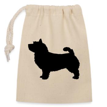Silhouette du Norwich Terrier - Sac cadeau en coton avec cordon (14 x 20 cm) - nature - Devant