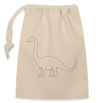 Brontosaurus - Verschließbarer Geschenkbeutel aus Baumwolle (14x20cm) - Natur - Vorne