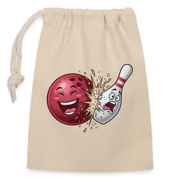 Bullet Cracker: Bowling Clash - Closable cotton gift bag (14x20cm) - nature - Front
