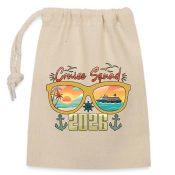 Cruise Squad Family Vacation Trip Cruising - Closable cotton gift bag (14x20cm) - nature - Front