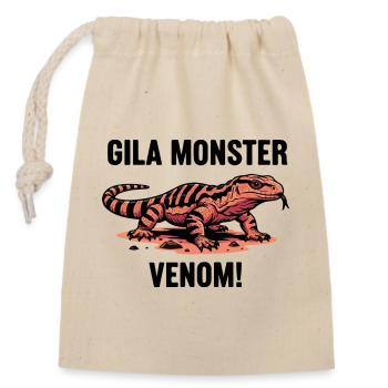 Monstre de Gila Venin Lézard Danger Desert Noir - Sac cadeau en coton avec cordon (14 x 20 cm) - nature - Devant