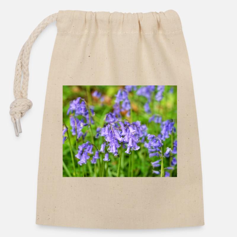 Bluebell - Violet Spring Bloom - Closable cotton gift bag (14x20cm) - nature