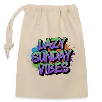 Lazy Sunday Vibes Graffiti - Verschließbarer Geschenkbeutel aus Baumwolle (14x20cm) - Natur - Vorne