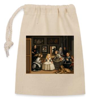 Pixelated Las Meninas - Closable cotton gift bag (14x20cm) - nature - Front