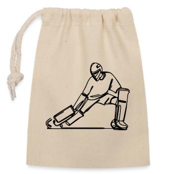 Feldhockey Torhüter - Verschließbarer Geschenkbeutel aus Baumwolle (14x20cm) - Natur - Vorne