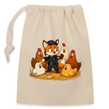 Fuchs Safety Hero Yard - Closable cotton gift bag (14x20cm) - nature - Front