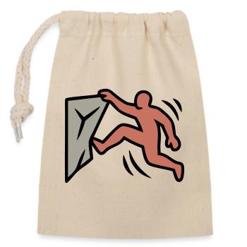Boulderer Sprung Klettern Bouldern Sport - Verschließbarer Geschenkbeutel aus Baumwolle (14x20cm) - Natur - Vorne