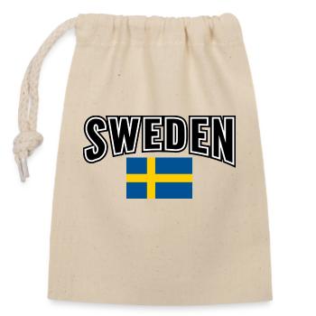 Schweden - Verschließbarer Geschenkbeutel aus Baumwolle (14x20cm) - Natur - Vorne