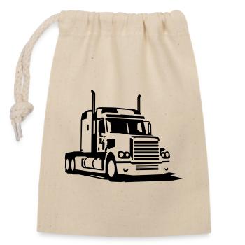 Truck - Verschließbarer Geschenkbeutel aus Baumwolle (14x20cm) - Natur - Vorne