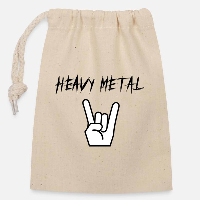 Heavy Metal Rock - Verschließbarer Geschenkbeutel aus Baumwolle (14x20cm) - Natur