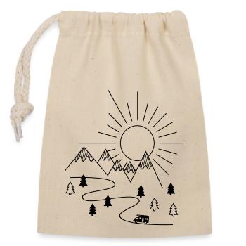 Camping-car - Sac cadeau en coton avec cordon (14 x 20 cm) - nature - Devant