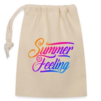 Summer feeling - Verschließbarer Geschenkbeutel aus Baumwolle (14x20cm) - Natur - Vorne