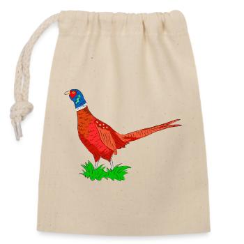 Colored Pheasant Adventure Graphic - Closable cotton gift bag (14x20cm) - nature - Front