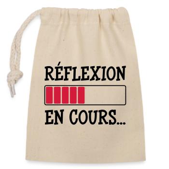 Réflexion en cours... - Sac cadeau en coton avec cordon (14 x 20 cm) - nature - Devant