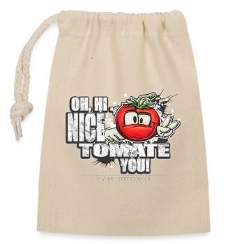 nice tomate you - Sac cadeau en coton avec cordon (14 x 20 cm) - nature - Devant