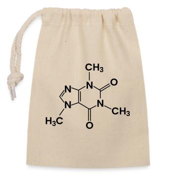 Structure chimique du café Caféine - Sac cadeau en coton avec cordon (14 x 20 cm) - nature - Devant