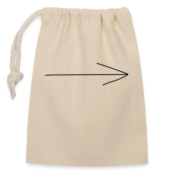 Arrow right - Closable cotton gift bag (14x20cm) - nature - Front