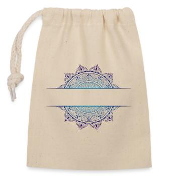 Mandala Cyan Magenta - Verschließbarer Geschenkbeutel aus Baumwolle (14x20cm) - Natur - Vorne