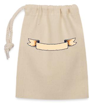 Banner - Closable cotton gift bag (14x20cm) - nature - Front