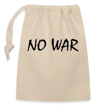 No war - Closable cotton gift bag (14x20cm) - nature - Front