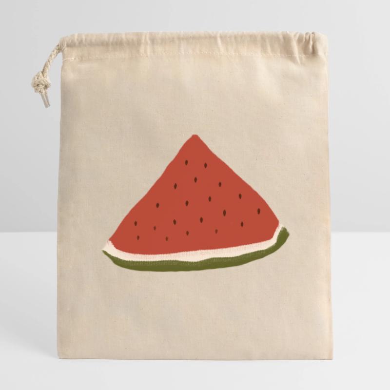 Pastèque, Pastèque, Melon Sac cadeau en coton avec cordon (14 x 20 cm)