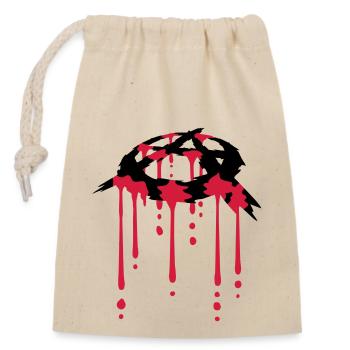 Tropfen Blut Anarchie Symbol - Verschließbarer Geschenkbeutel aus Baumwolle (14x20cm) - Natur - Vorne