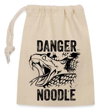 Schlange Danger Noodle Spruch lustig - Verschließbarer Geschenkbeutel aus Baumwolle (14x20cm) - Natur - Vorne