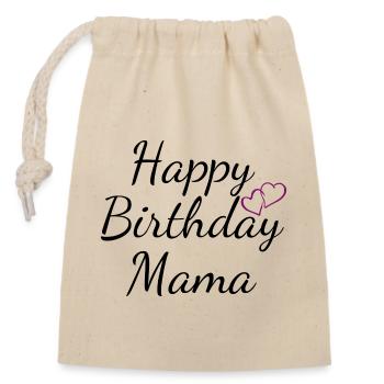 Joyeux anniversaire maman - Sac cadeau en coton avec cordon (14 x 20 cm) - nature - Devant