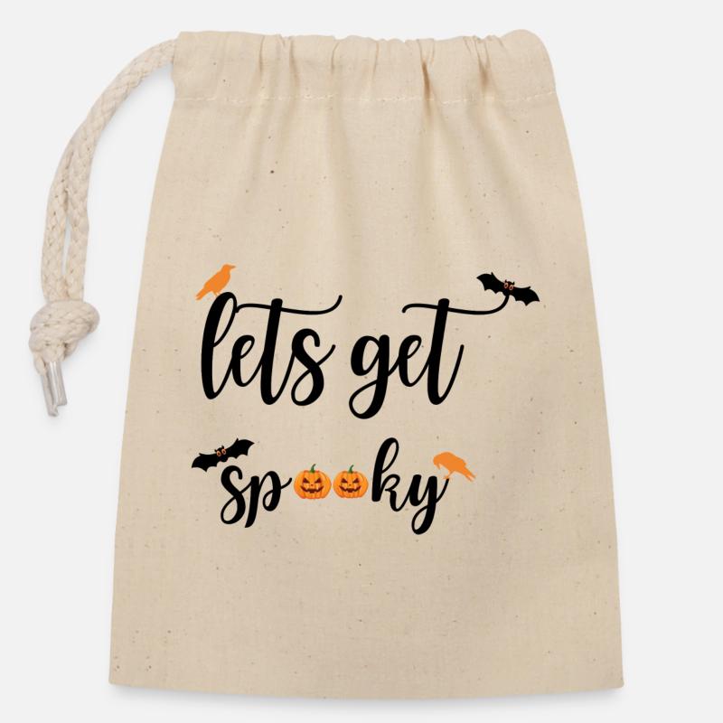 Helloween - Sac cadeau en coton avec cordon (14 x 20 cm) - nature
