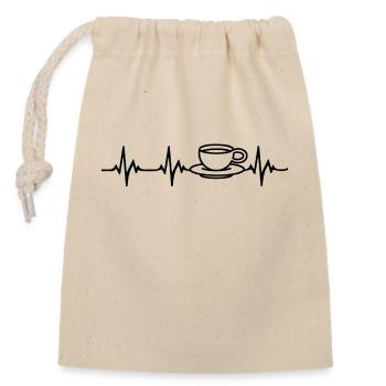 coffee Heartbeat - Closable cotton gift bag (14x20cm) - nature - Front