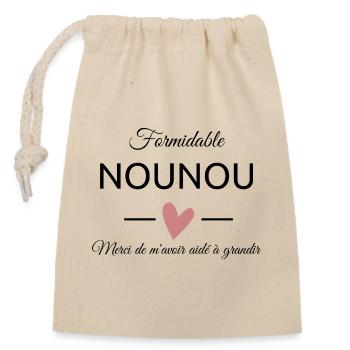 Nounou Formidable - Sac cadeau en coton avec cordon (14 x 20 cm) - nature - Devant