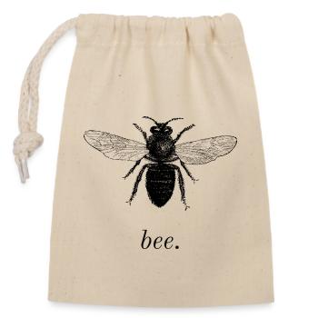 bee. - Verschließbarer Geschenkbeutel aus Baumwolle (14x20cm) - Natur - Vorne