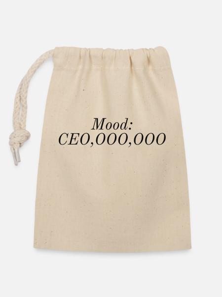 Mood: CEO,OOO,OOO - Verschließbarer Geschenkbeutel aus Baumwolle (14x20cm) - Natur