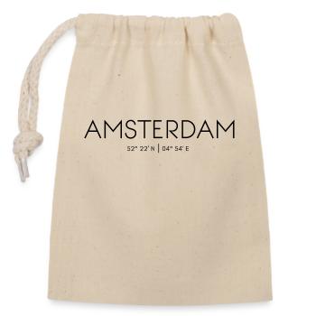 Amsterdam, Hollande-Septentrionale, Pays-Bas, Benelux - Sac cadeau en coton avec cordon (14 x 20 cm) - nature - Devant