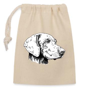 Weimaraner Portrait - Verschließbarer Geschenkbeutel aus Baumwolle (14x20cm) - Natur - Vorne