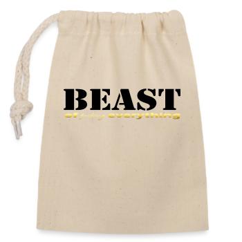 Beast everything black - Verschließbarer Geschenkbeutel aus Baumwolle (14x20cm) - Natur - Vorne