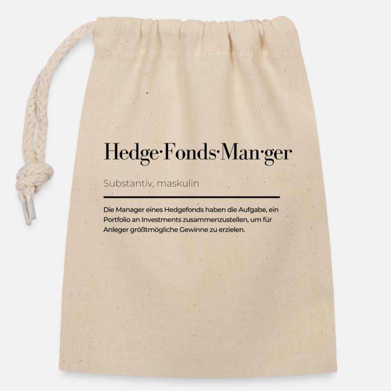 Hedge Fund Manager Definition - Closable cotton gift bag (14x20cm) - nature