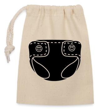 Couche bébé - Sac cadeau en coton avec cordon (14 x 20 cm) - nature - Devant